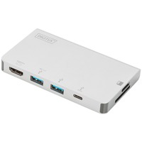Digitus USB Type-C Multiport Travel Dock, Dockingstation silber, HDMI, USB-A