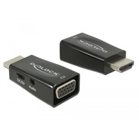 DeLOCK Adapter HDMI-A Stecker > VGA Buchse mit Audio schwarz