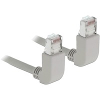 DeLOCK Patchkabel RJ45 Cat.6a S/FTP grau, 50cm, gewinkelte Stecker 2x oben