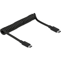 DeLOCK USB 3.2 Gen 2 Spiralkabel, USB-C Stecker > USB-C Stecker schwarz, 1,2 Meter, PD