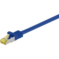 goobay RJ-45 Patchkabel Cat 6.a S/FTP (PIMF), mit Cat.7 Rohkabel blau, 2 Meter, 500 MHz